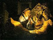 Rembrandt Peale The Money Changer oil